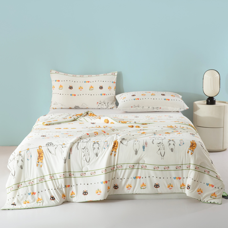 樵纪 欢乐汇 双人被  双面凉感莱赛尔夏被 200x230cm 白色（单位：床）