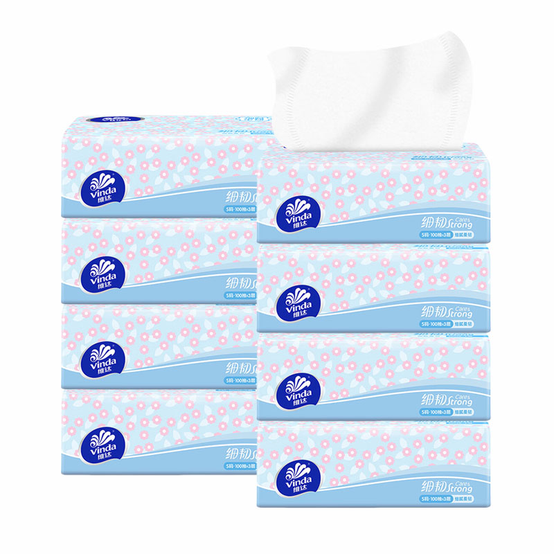 维达 V2616-A 8包装 细韧3层软抽 水蓝色（单位：组）