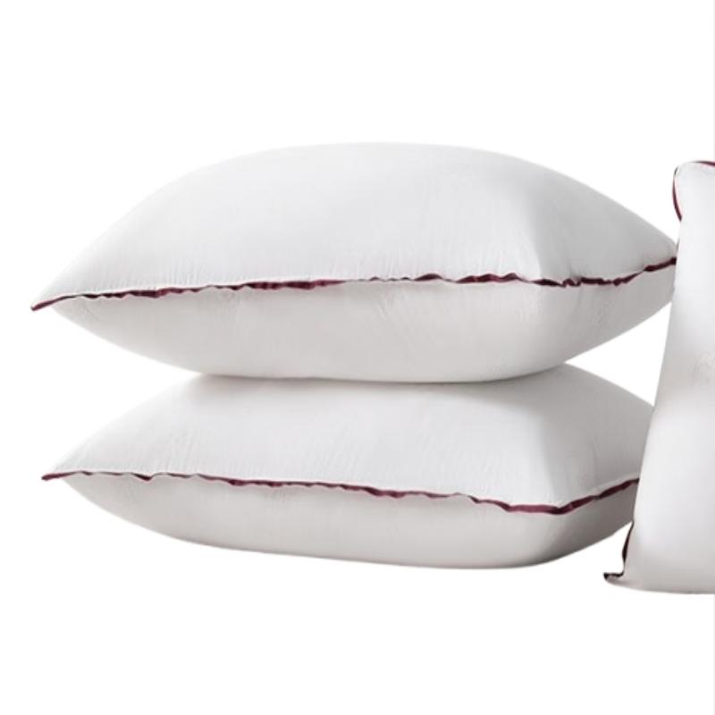 水星家纺 纯棉抗菌可水洗中枕 48*74cm 枕头 白色（单位：对）