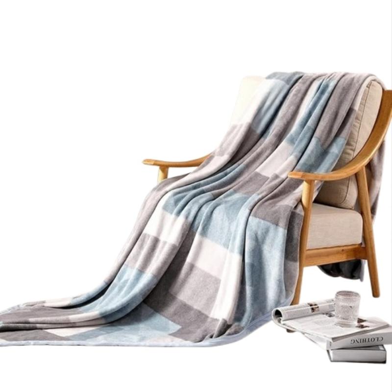 水星家纺 倾城碧青法兰绒毯 180cm*200cm 毯子 灰色（单位：条）
