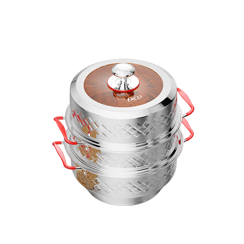 EKCO EK-KLK3-28ZX/KZ 28CM 科洛克三层蒸锅 白色（单位：个）