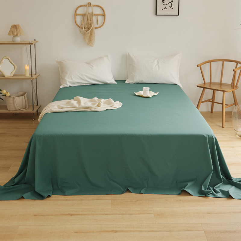樵纪 13870 230x245cm 40支全棉水洗棉床单 绿色（单位：床）