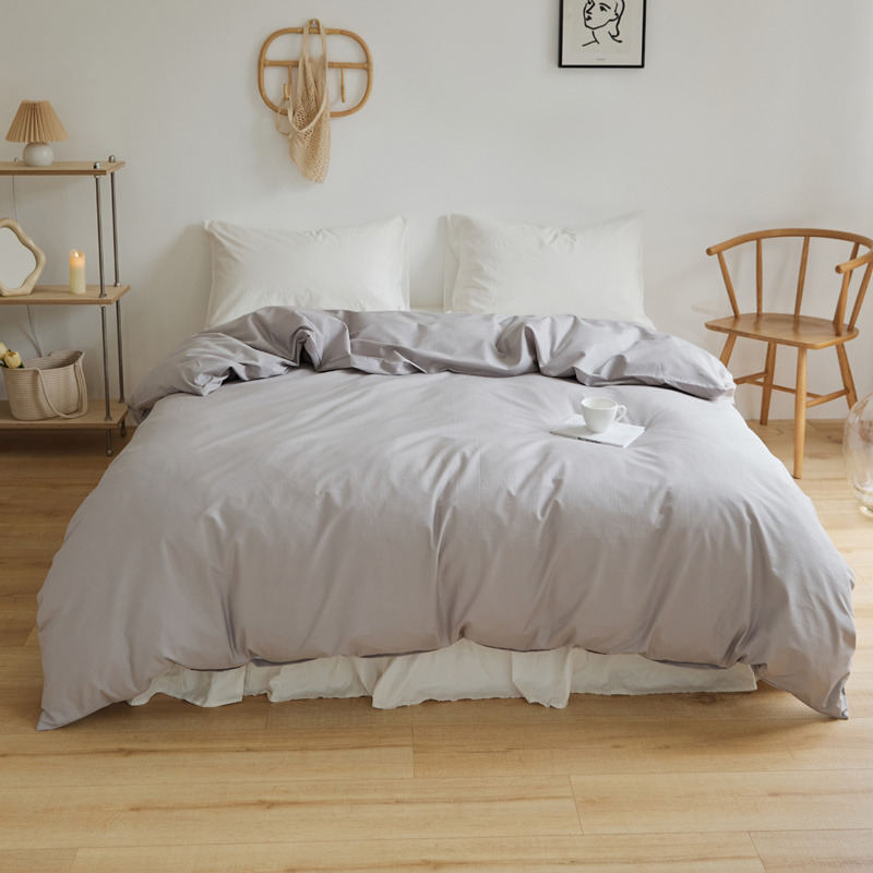 樵纪 13870 200x230cm 40支全棉水洗棉被套 银灰色（单位：床）