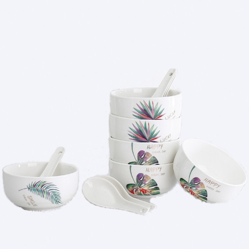 颐电 CQ-001 十二件套 六碗六勺陶瓷餐具套装 混色（单位：套）