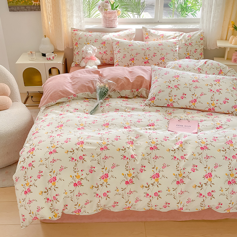 樵纪 悠悠年华 200x230cm 全棉喷气印花四件套 1.5/1.8米床通用款 红色（单位：套）