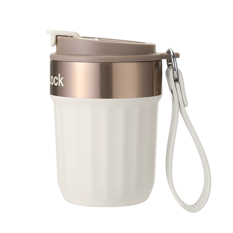 乐扣乐扣（LOCK&LOCK） LHC6799FU 350ml 304不锈钢咖啡杯 白色（单位：个）
