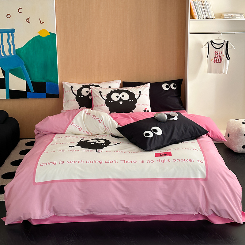 樵纪 大眼睛 200x230cm 全棉数码印花四件套 1.5/1.8米床通用款 混色（单位：套）