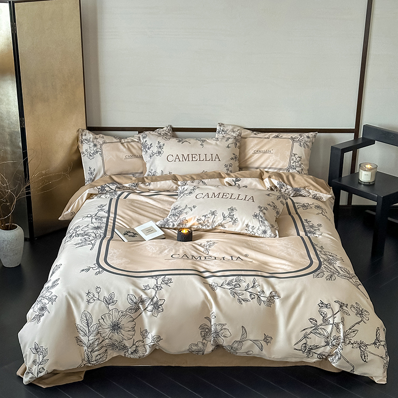 樵纪 赫本花 200x230cm 全棉数码印花四件套 1.5/1.8米床通用款 混色（单位：套）