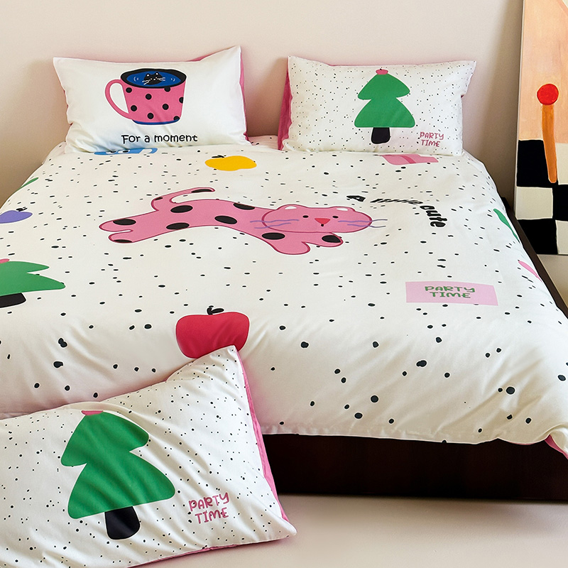 樵纪 派对时刻 200x230cm 全棉数码印花四件套 1.5/1.8米床通用款 混色（单位：套）