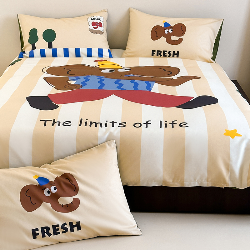 樵纪 森林象 200x230cm 全棉数码印花四件套 1.5/1.8米床通用款 混色（单位：套）