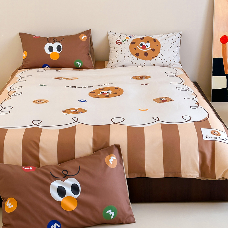 樵纪 丸趣曲奇 200x230cm 全棉数码印花四件套 1.5/1.8米床通用款 混色（单位：套）