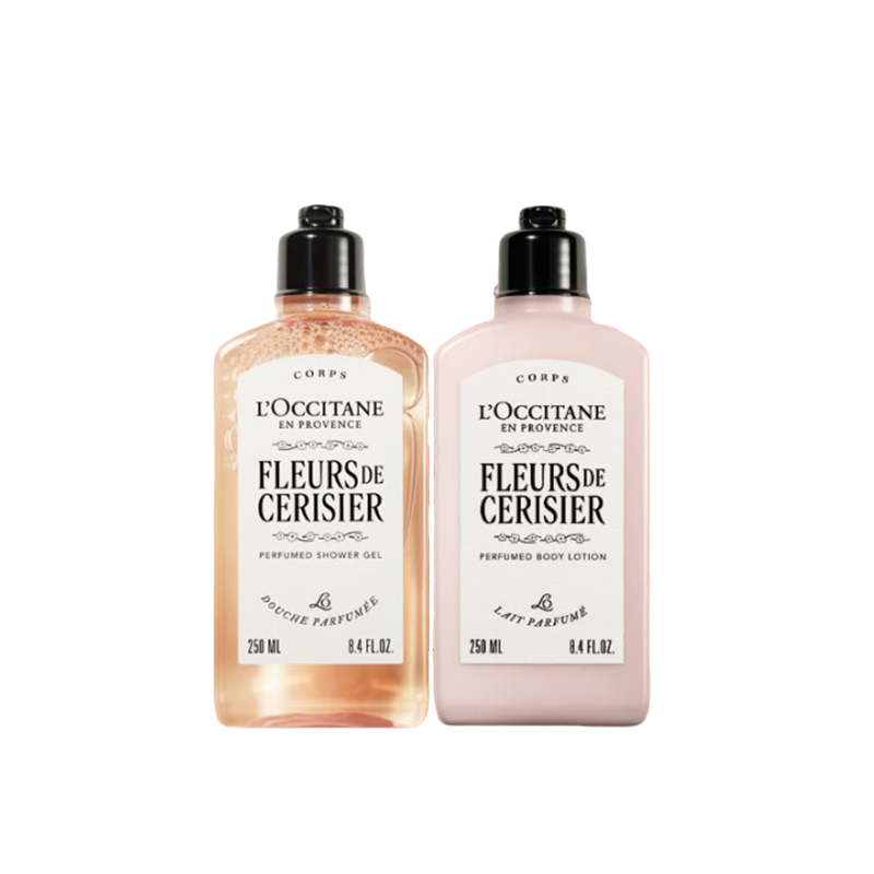 欧舒丹（L'OCCITANE） 甜蜜樱花 沐浴露250ml+身体乳250ml 洗护套装 茱萸粉（单位：套）