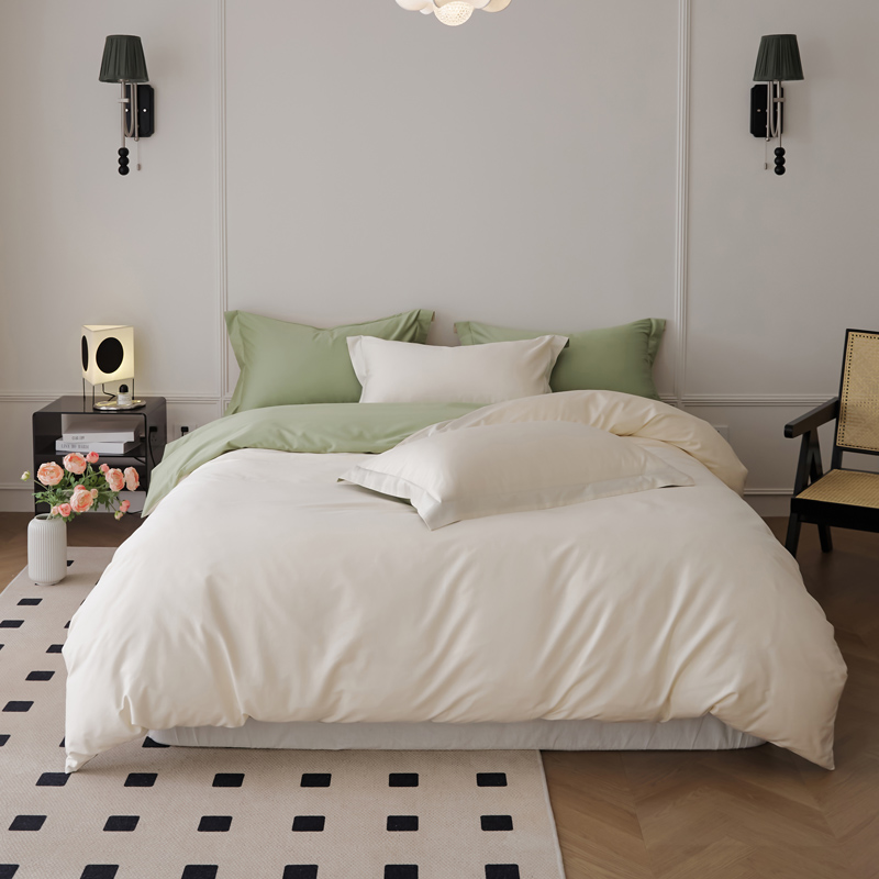 樵纪 薄荷奶糖 200x230cm 100支长绒棉四件套 1.8米床笠款 白色（单位：套）