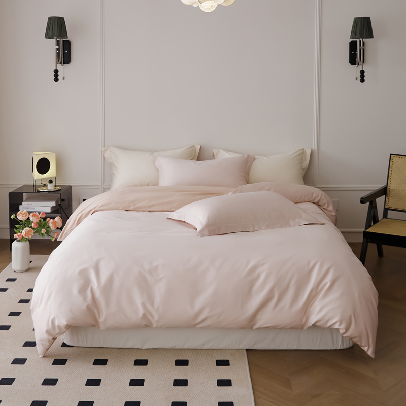 樵纪 玫瑰木粉 200x230cm 100支长绒棉四件套 1.8米床笠款 粉色（单位：套）