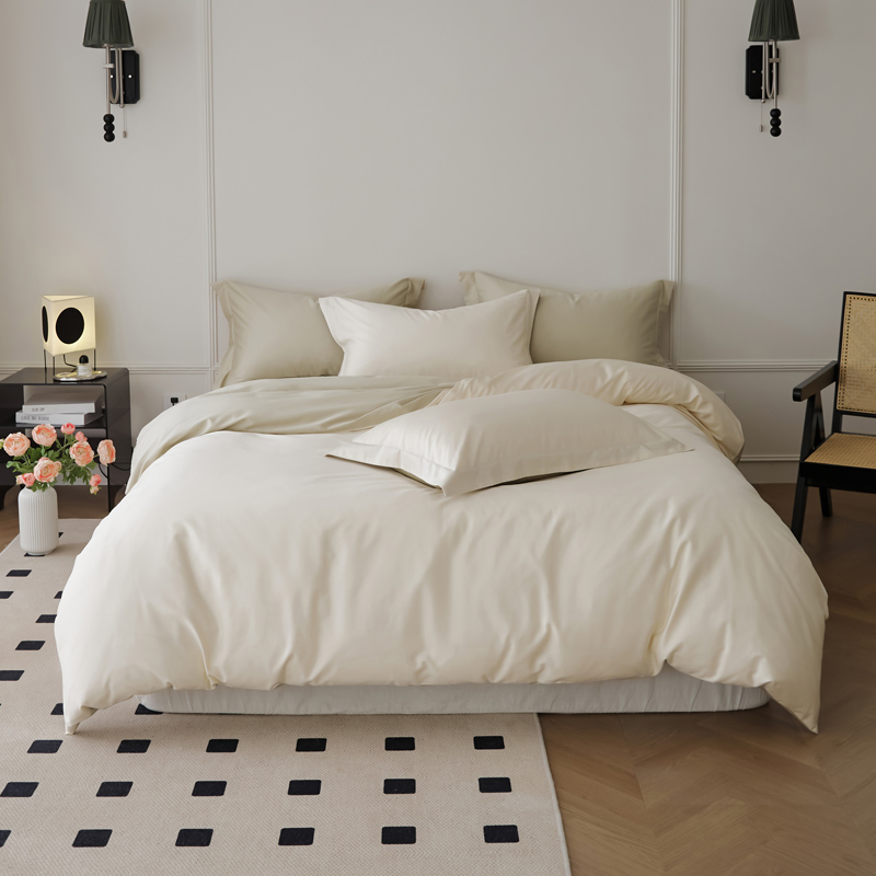 樵纪 牛奶coco 200x230cm 100支长绒棉四件套 1.8米床笠款 白色（单位：套）