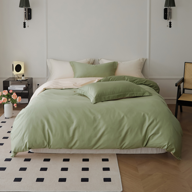 樵纪 新薄荷绿 200x230cm 100支长绒棉四件套 1.8米床笠款 绿色（单位：套）
