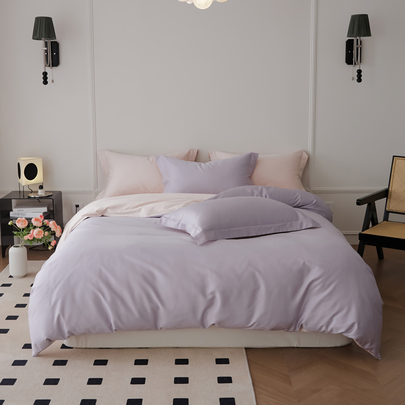 樵纪 鸢尾紫 200x230cm 100支长绒棉四件套 1.8米床笠款 紫色（单位：套）