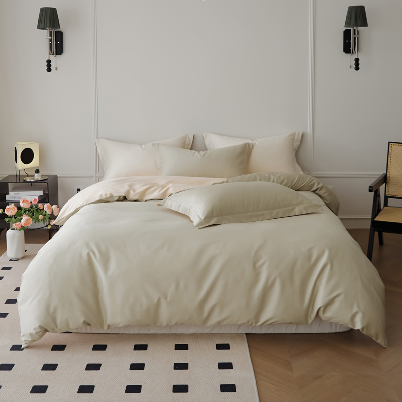 樵纪 芝士奶咖 200x230cm 100支长绒棉四件套 1.8米床笠款 白色（单位：套）