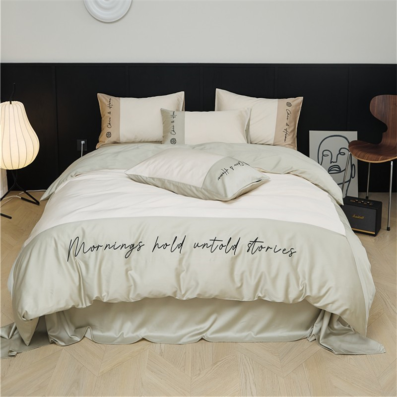 樵纪 江南 汉白玉 200x230cm 100支混天丝四件套 1.5/1.8米床单款 玉色（单位：套）