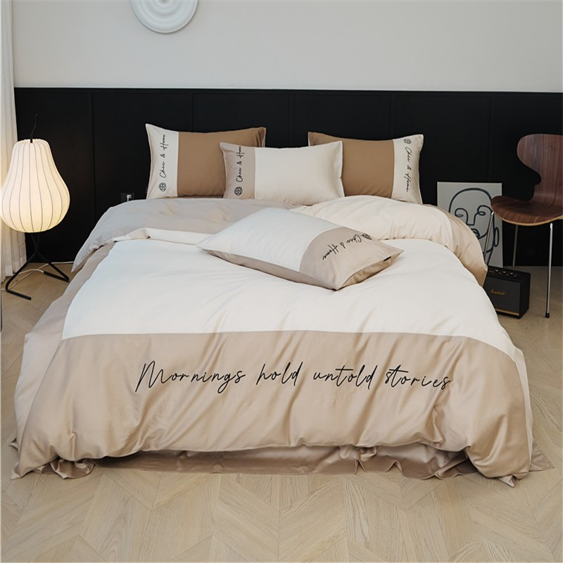 樵纪 江南 200x230cm 100支混天丝四件套 1.5/1.8米床单款 流花白色（单位：套）