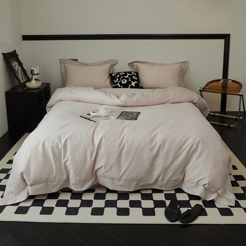 樵纪 漫时光 200x230cm 60支长绒棉四件套 1.5/1.8米床单款 柔粉色（单位：套）