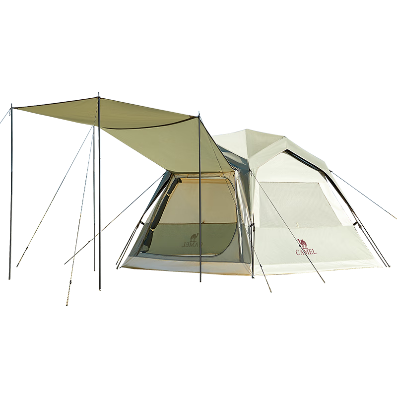 骆驼（CAMEL） 134BA6B625 重量6.75kg 户外黑胶自动天幕帐篷 银化绿/燕麦色（单位：个）