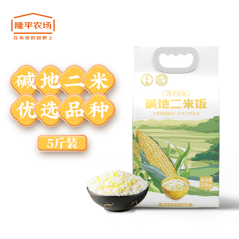 袁谷 碱地二米饭 2.5kg 大米与玉米糁科学配比 金色（单位：袋）