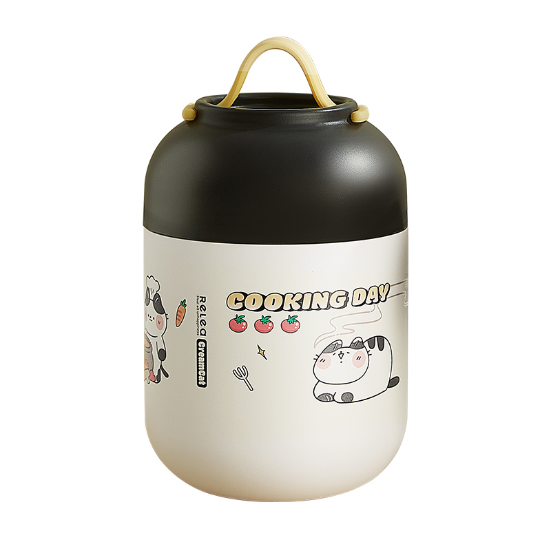 物生物（RELEA） JV032101-0700-BS00 316不锈钢 700ML HELLO焖烧罐 奶牛喵喵白（单位：个）
