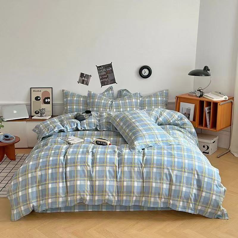 紫韵 &ldquo;朗格&rdquo;质朴四件套 ZY-TJ1771 被套：200*230CM 水蓝色（单位：套）