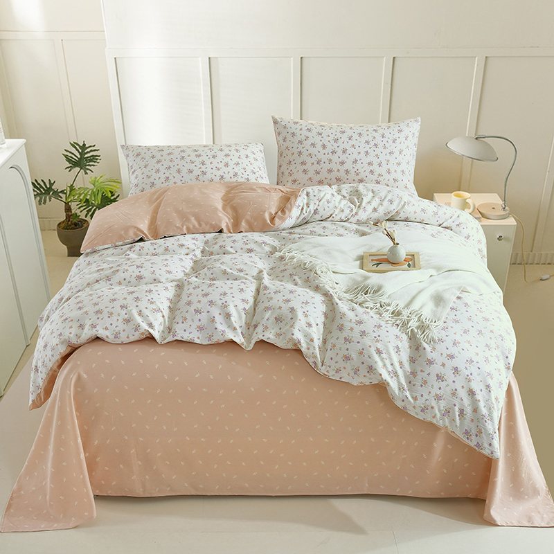 紫韵 槿上花语优棉四件套 ZY-TJ1779 被套：200*230CM 豆沙色（单位：套）