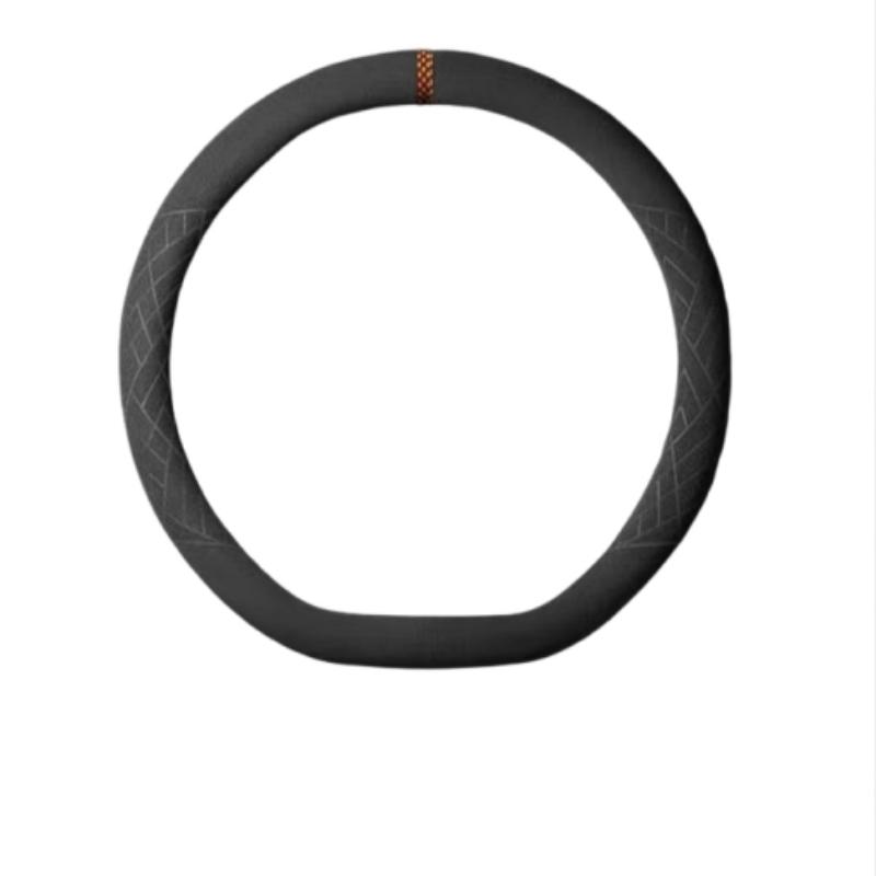 cicido 翻毛皮 [Alcantara面料】橙标-D型 方向盘套 黑色（单位：个）