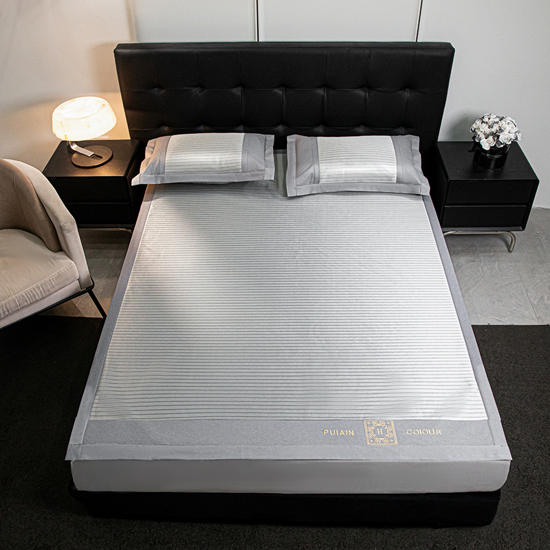 紫韵 清凉一夏冰藤席三件套 ZY-BT1796 180&times;200CM 浅灰色（单位：套）