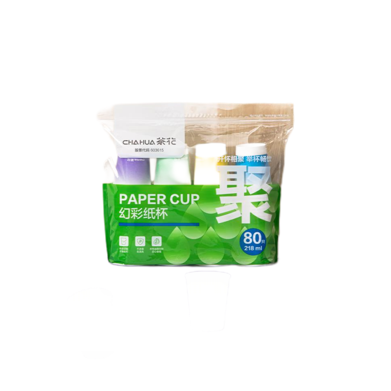 茶花（CHAHUA） 纸杯 幻彩 218ML*80只 混合（单位：提）