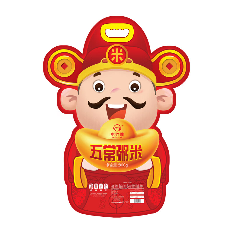 米妹妹（MIMEIMEI） 财神粥米 800g*1 财神送宝 红色（单位：袋）