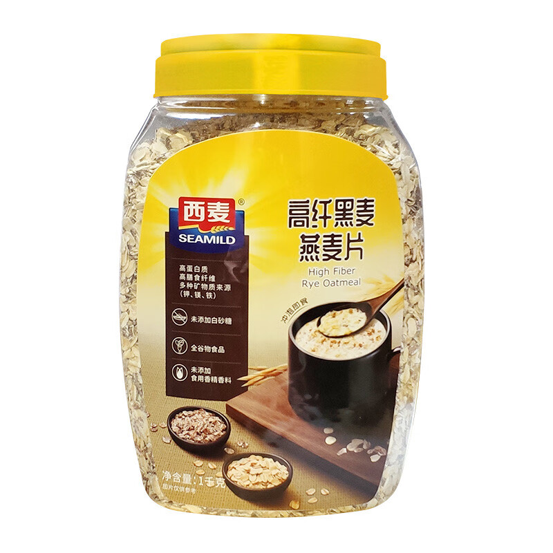 西麦（SEAMILD） 燕麦片 1000g 高纤黑麦 金色（单位：桶）