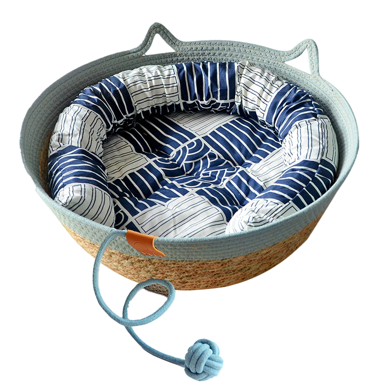 灵宠物语 猫窝狗窝 47cm*16cm 四季通用草编可拆洗 混色（单位：个）