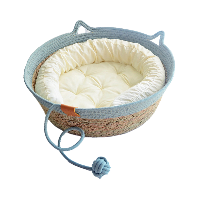 灵宠物语 猫窝狗窝 M码 四季藤编可拆洗 天蓝色（单位：个）