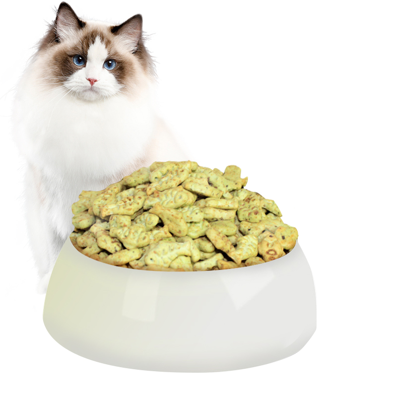 灵宠物语 猫狗零食 三文鱼味150g*2袋 猫饼干磨牙洁齿 军绿色（单位：组）