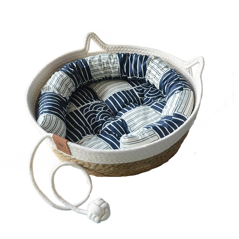 灵宠物语 猫窝狗窝 L码 四季通用藤编可拆洗 本白色（单位：个）