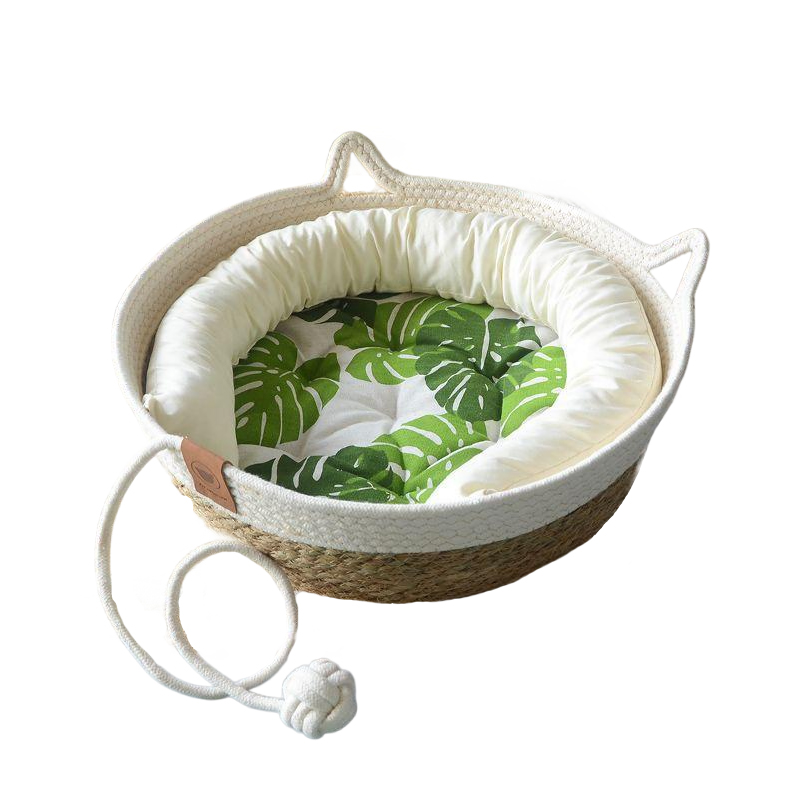 灵宠物语 猫窝狗窝 L码 四季通用藤编可拆洗 钢琴白（单位：个）