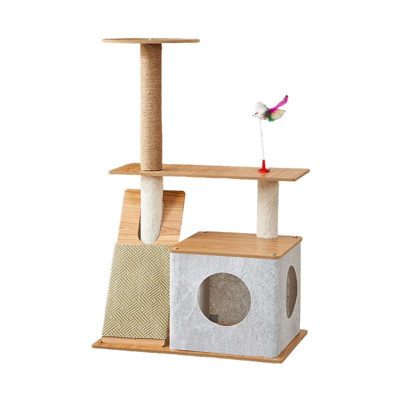 灵宠物语 猫爬架 93cm3层 稳定不倒猫架  香槟色（单位：个）