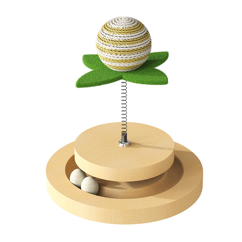 灵宠物语 弹簧剑麻球 18cm*49cm 旋转球宠物玩具 象牙色（单位：个）