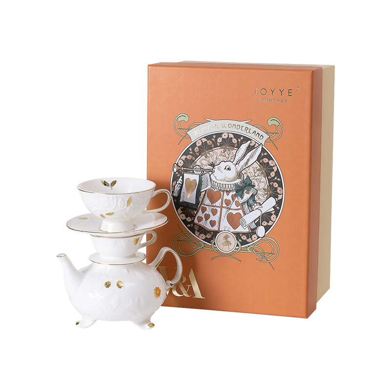 JOYYE 套3爱丽丝漫游奇境宝壶茶具 3件套 单人茶具套装 白色（单位：套）