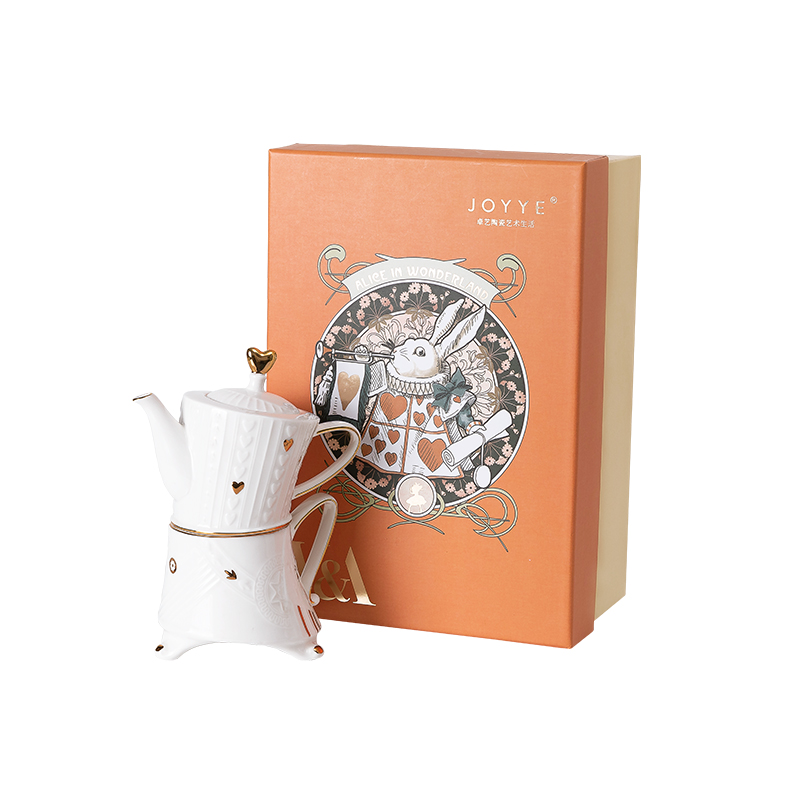 JOYYE 套2爱丽丝漫游奇境红桃皇后茶具 2件套 一壶一杯茶具套装 白色（单位：套）
