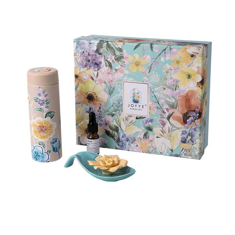 JOYYE 陶花缘香栀芳疗礼盒 保温杯*1子花散香器*1蓝色叶托*1香薰液*1 保温杯套装 粉黛娉婷（单位：套）
