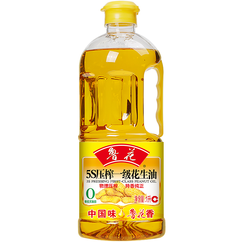 鲁花 5S压榨花生油 1L 物理压榨工艺 香槟黄（单位：桶）