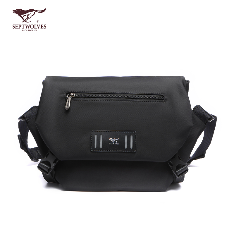 七匹狼（SEPTWOLVES） CD121654-2 290x120x240mm 斜挎男单肩包大容量包 黑色（单位：个）