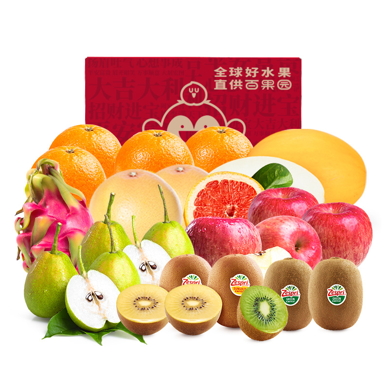 百果园（PAGODA） 福果满堂水果礼包 6000g（含8种水果） 时令水果口感丰富 混色（单位：箱）