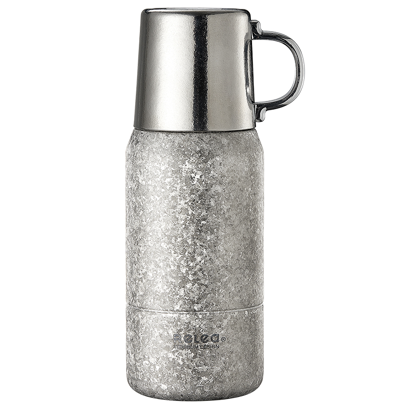 物生物（RELEA） 格调纯钛保温杯+皮质杯套 JV012484-0550-BS00 550ML  晴空白（单位：个）