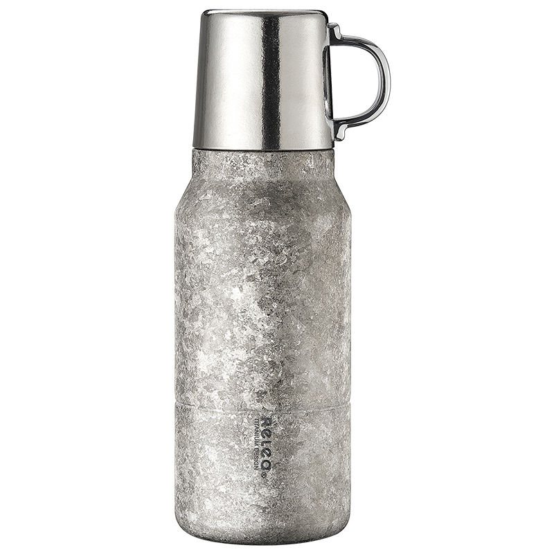 物生物（RELEA） 格调纯钛保温杯+皮质杯套 JV012484-0800-BS00 800ML  晴空白（单位：个）